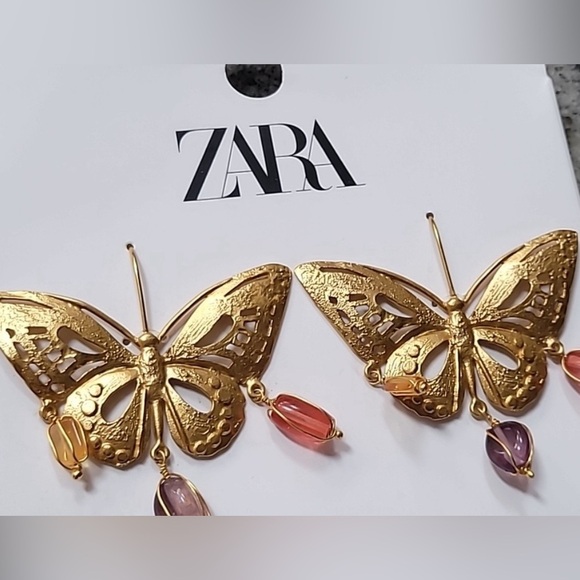 Zara Butterfly Charm Earrings - Picture 6 of 13